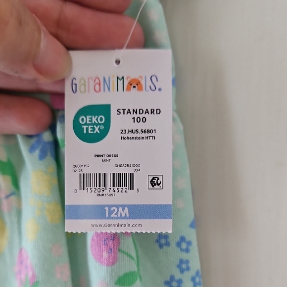 Garanimals Mint Floral Fruit Print Sundress - Picture 5 of 9
